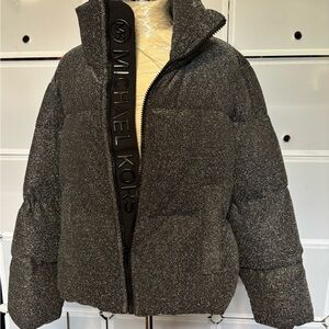 Michael Kors Glittering Gray Puffer Jacket